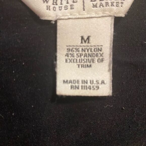 White House Black Market sz. M black wide lace trim Camisole w/adjustable straps - Picture 11 of 12